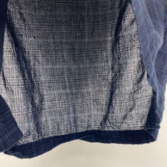 CMMN SWDN Blue Plaid Short Sleeve Shirt Collared Cotton Pullover Lightweight Blu - Picture 6 of 12